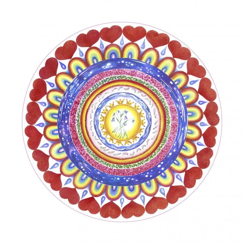 Mandala Moudrost ženy - samolepka (Ø15cm)