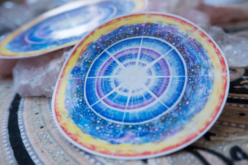 Mandala Napojení na Zdroj - samolepka (Ø10cm)